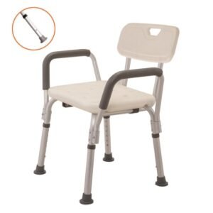 portable shower and bath chair with arms and backrest