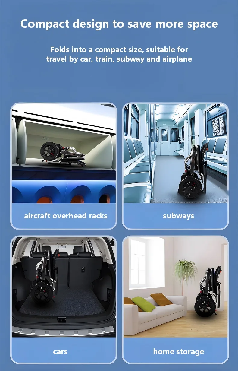 lightweight folding transport wheelchair