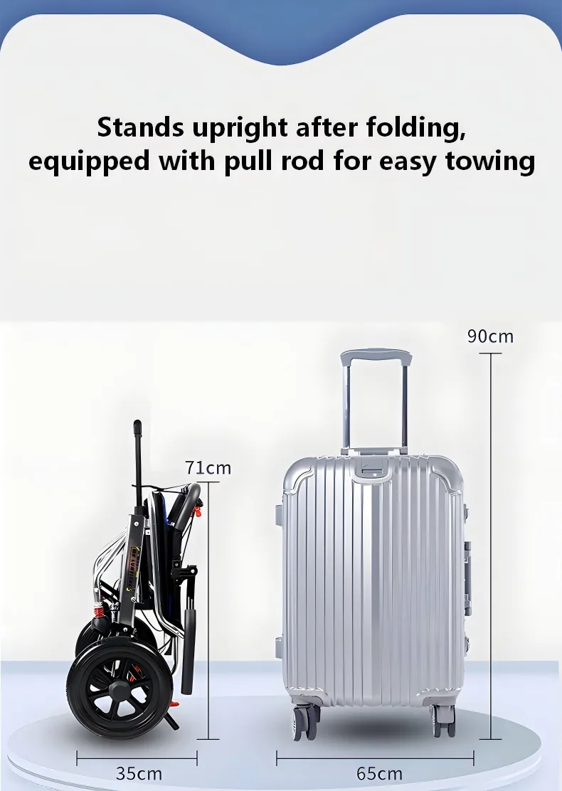 lightweight folding transport wheelchair