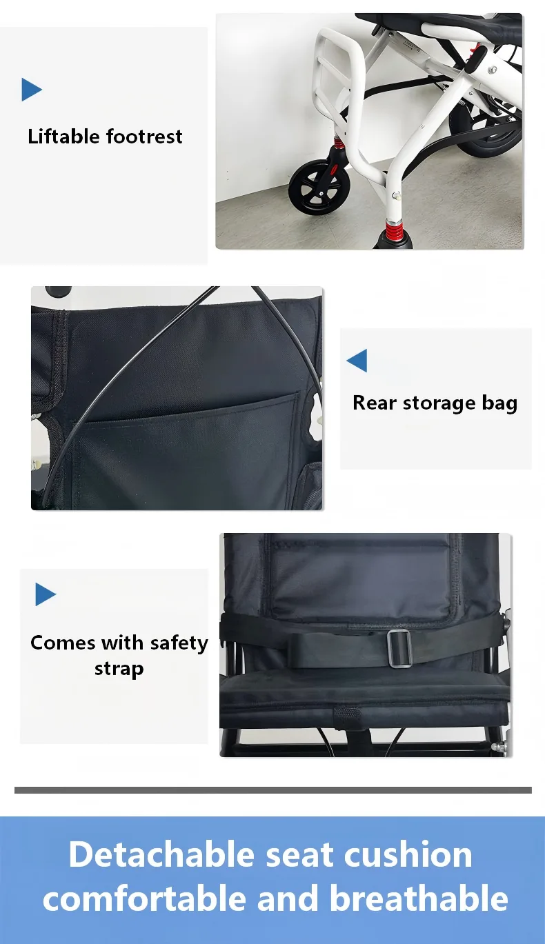 lightweight folding transport wheelchair