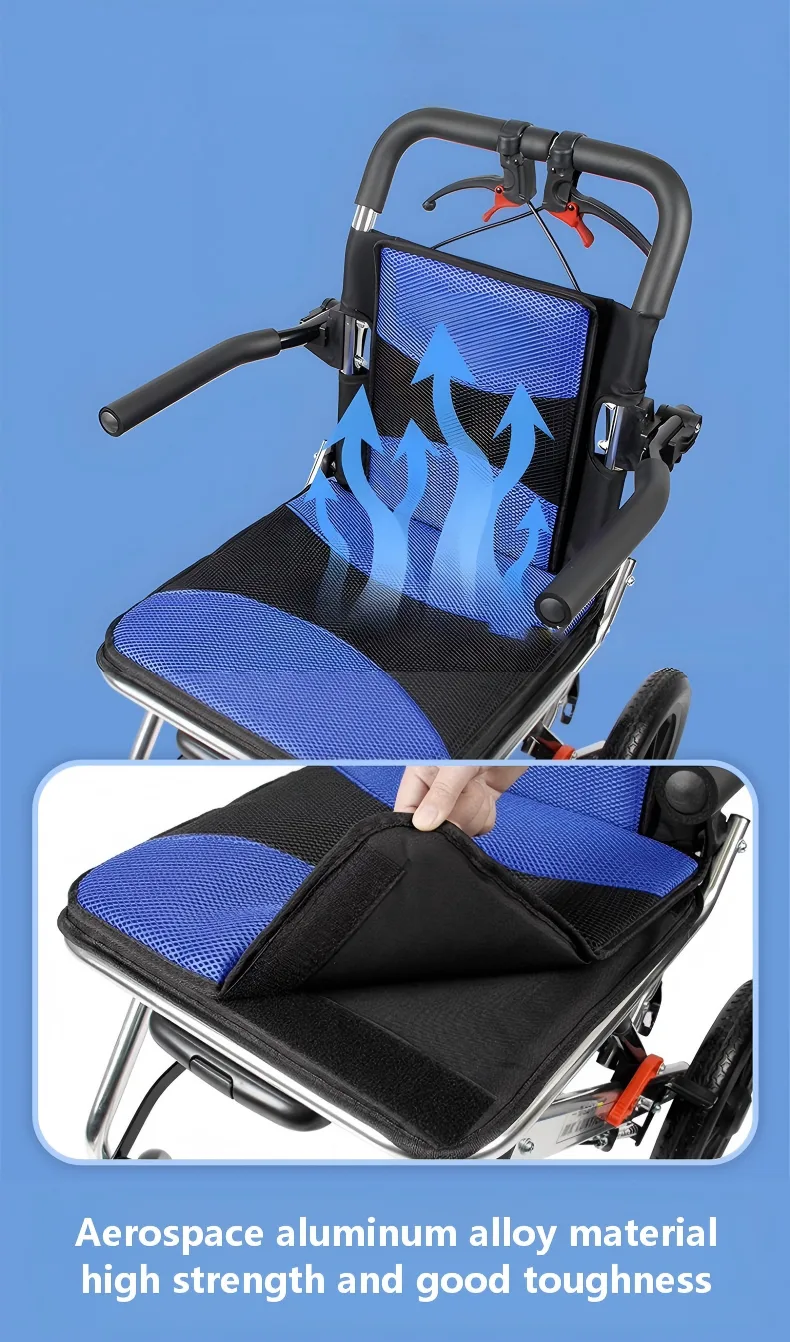 lightweight folding transport wheelchair