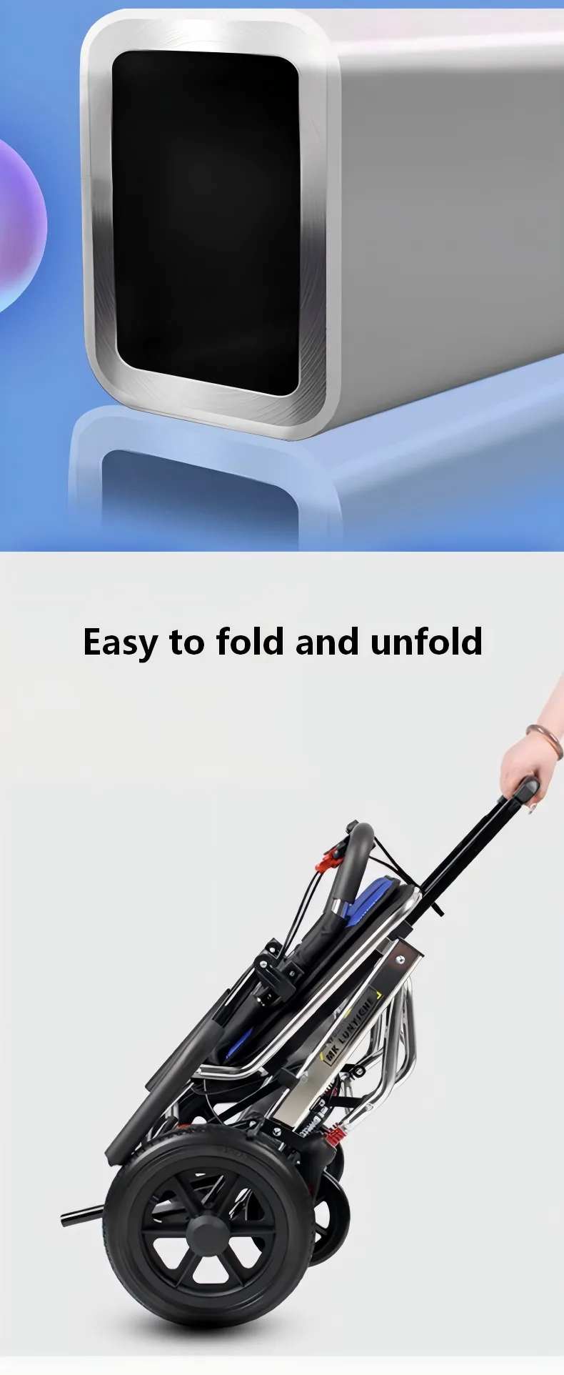 lightweight folding transport wheelchair